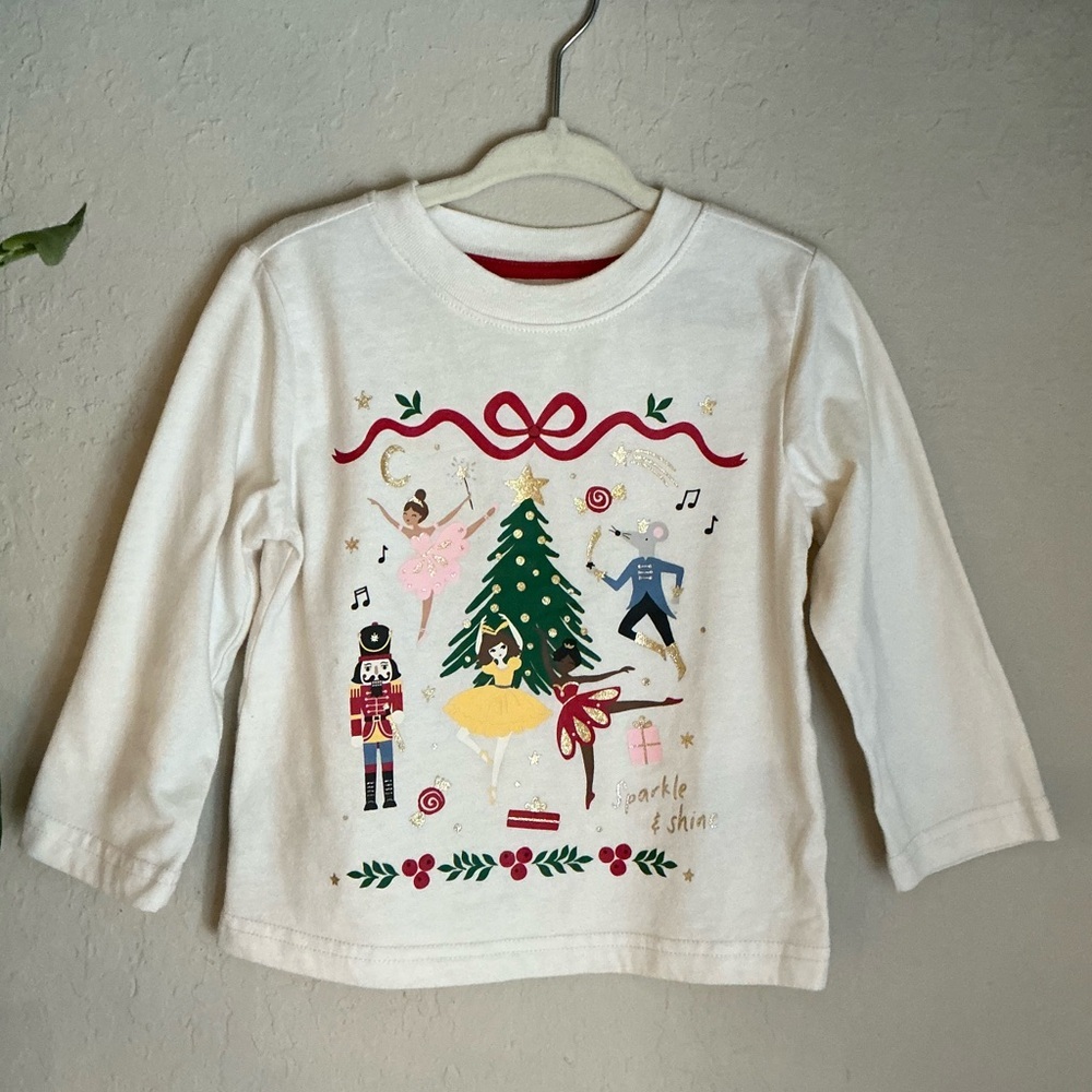KIDS: Holiday Time Ballet Nutcracker Christmas Long Sleeve Shirt - Picture 2 of 5
